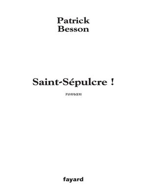 cover image of Saint Sépulcre !